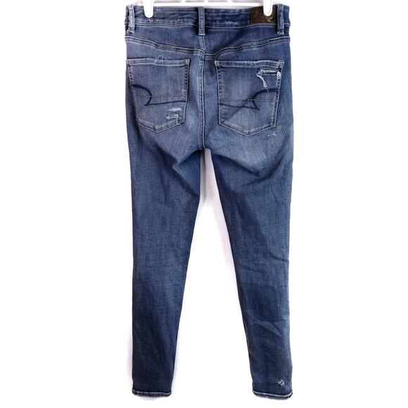 American Eagle Outfitters AEO Distressed Hi Rise Jegging Size 4 - Picture 2 of 7